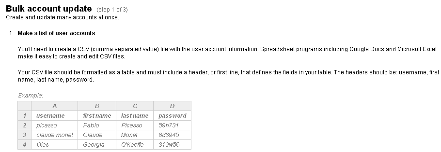 Create user accounts